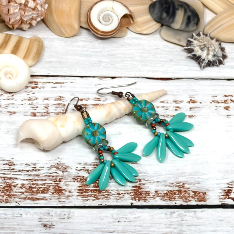 Turquoise Daisy Earrings