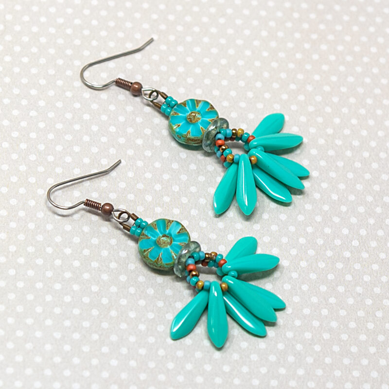 Turquoise Daisy Earrings