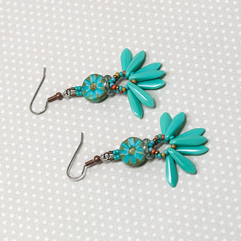 Turquoise Daisy Earrings