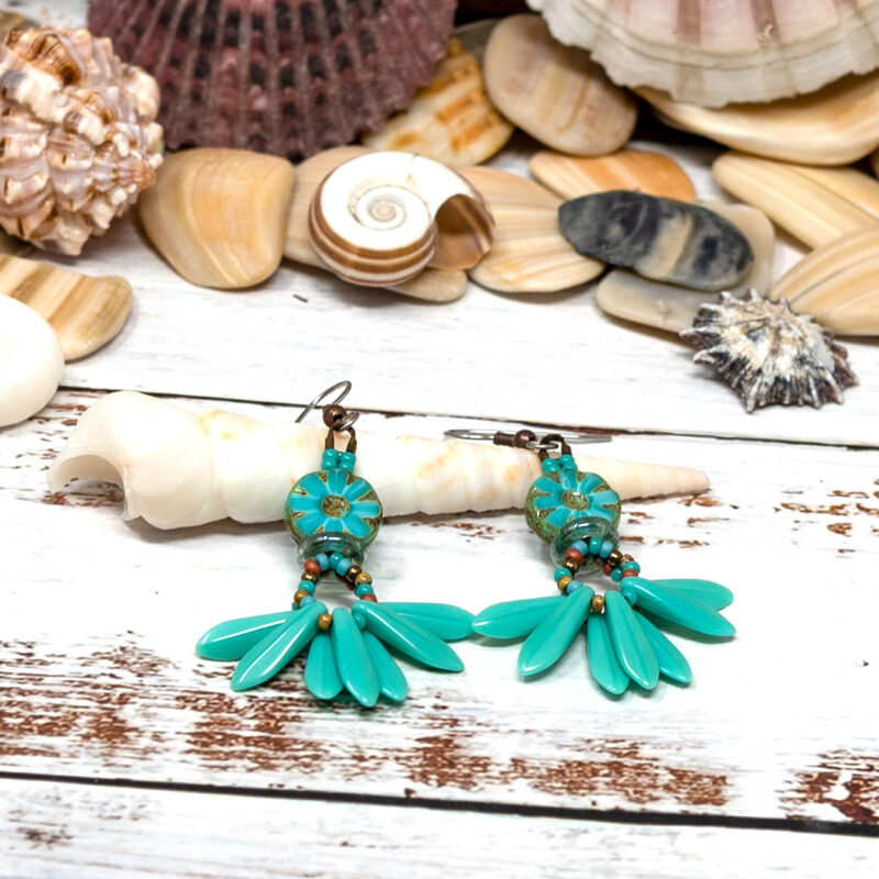 Turquoise Daisy Earrings