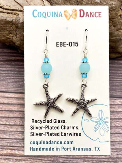 Starfish + Sea Glass Earrings