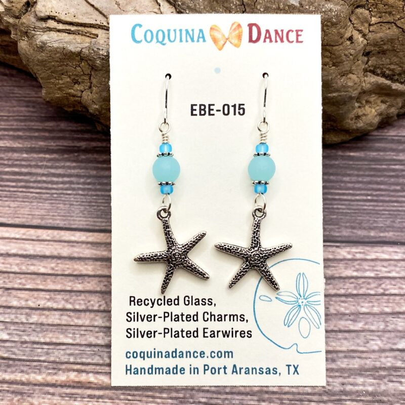 Starfish + Sea Glass Earrings