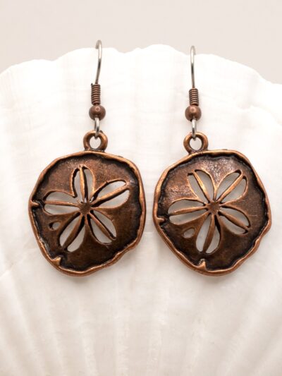 Sand Dollar Earrings - Copper
