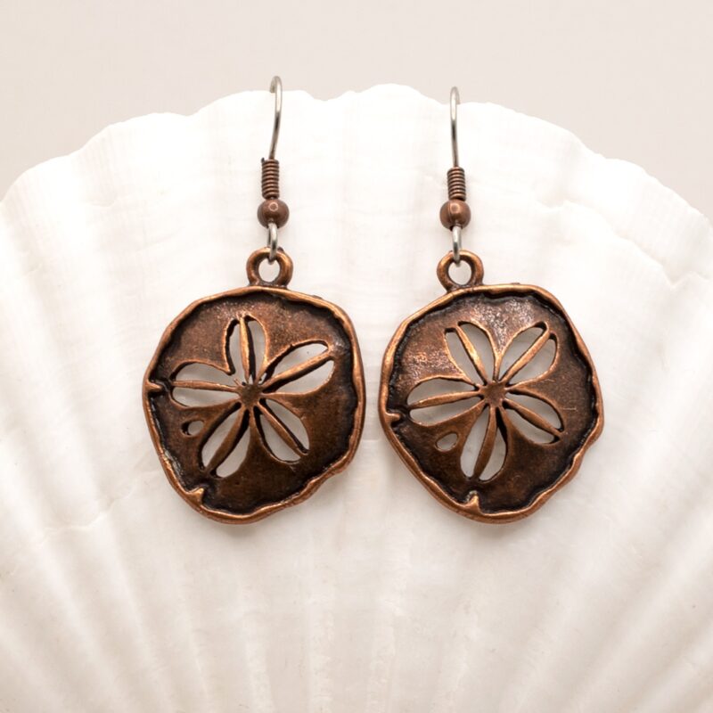 Sand Dollar Earrings - Copper