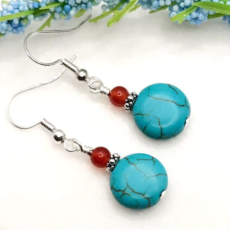 Howlite & Carnelian Earrings