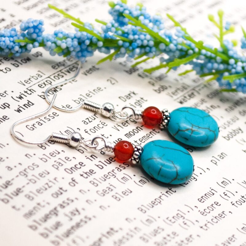 Howlite & Carnelian Earrings