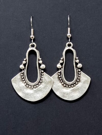 Long Antique Silver Dangle Earrings