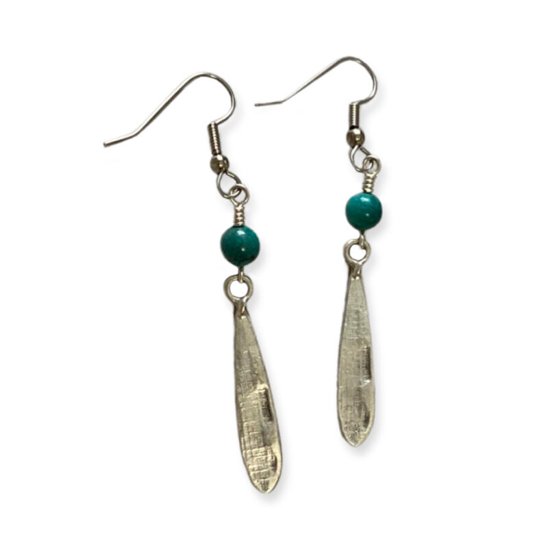 Silver Dangle Earrings with Turquoise