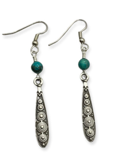 Silver Dangle Earrings with Turquoise