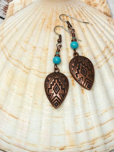 Southwestern Copper & Turquoise Earrings