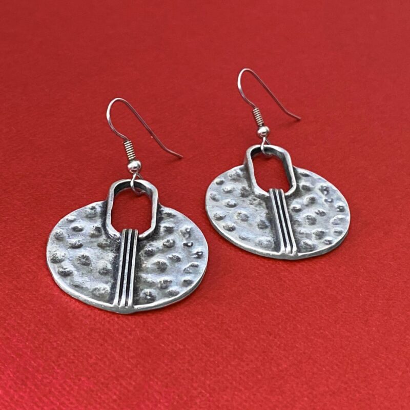 Hammered Antique Silver Earrings