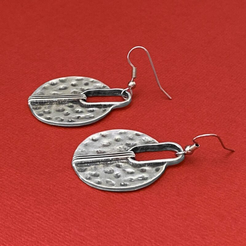 Hammered Antique Silver Earrings