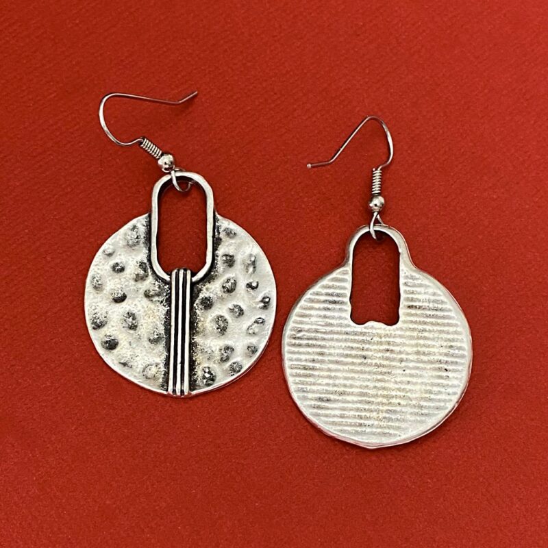 Hammered Antique Silver Earrings