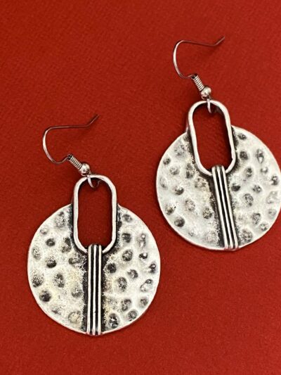Hammered Antique Silver Earrings