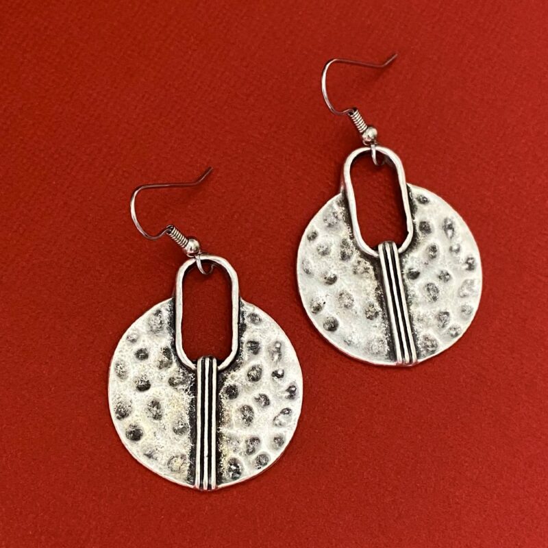 Hammered Antique Silver Earrings