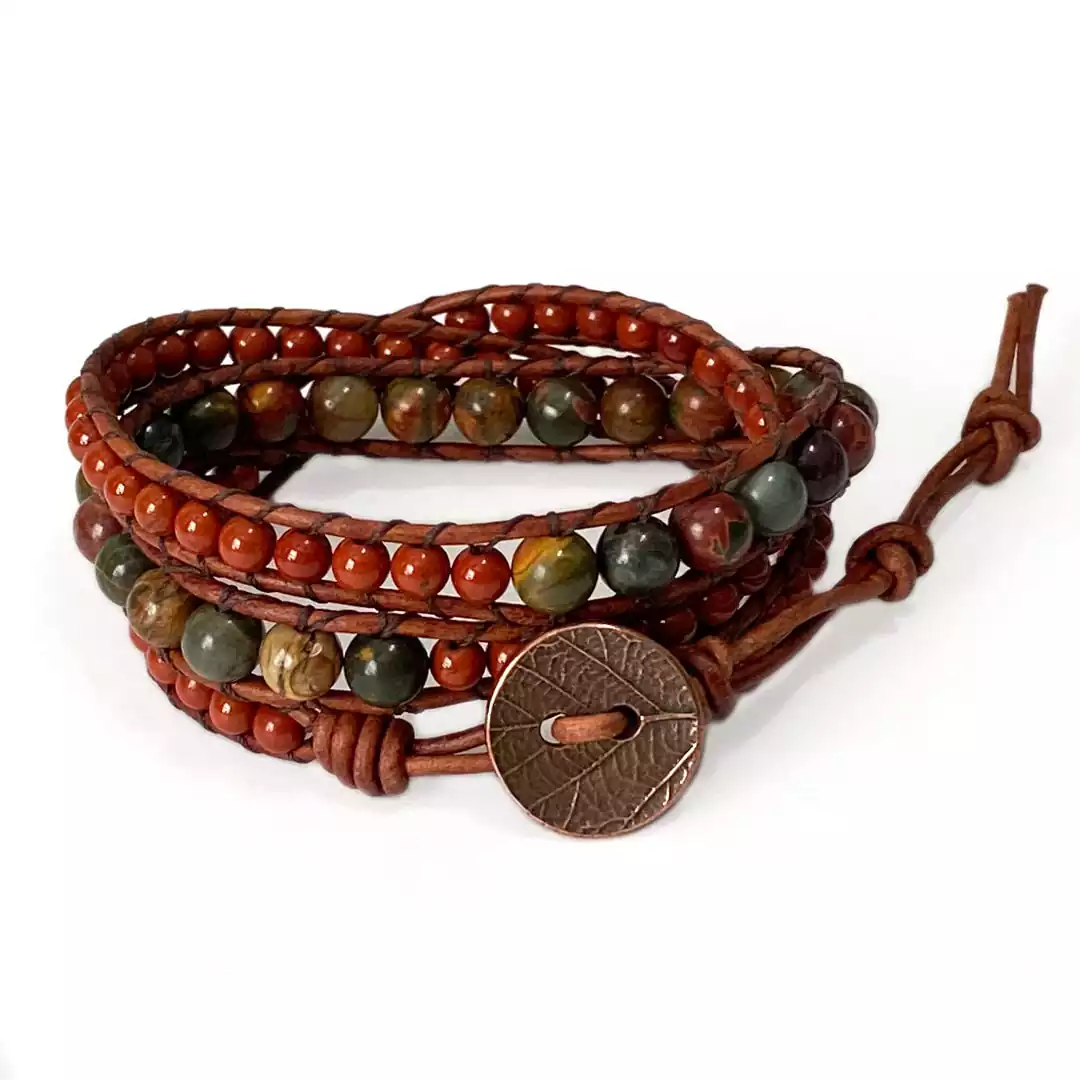 Brass & Leather Double Wrap Bracelet – Porcupine Creek & Co