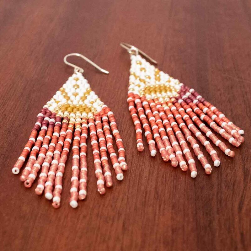 Summer Sunrise Beaded Fringe Earrings