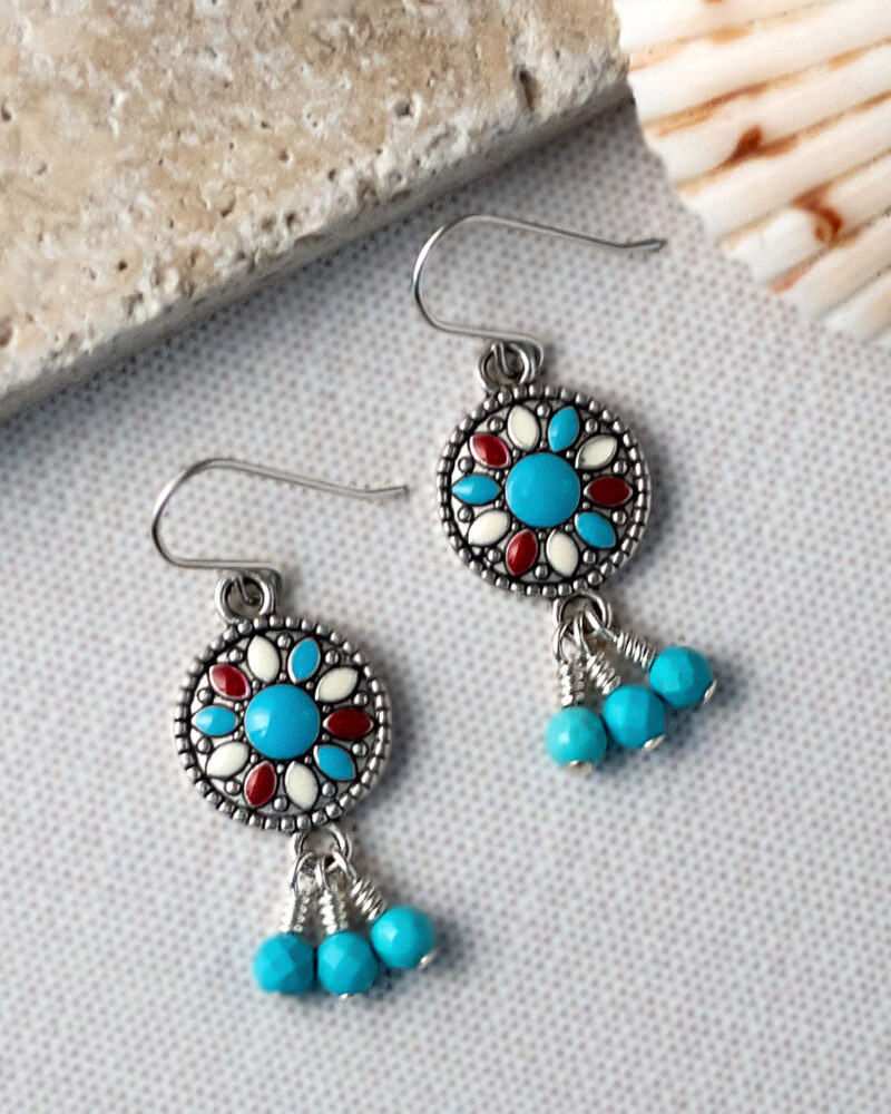 Southwestern Charm and Turquoise Howlite Earrings - Image 2