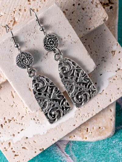 Long Textured Drop Earrings