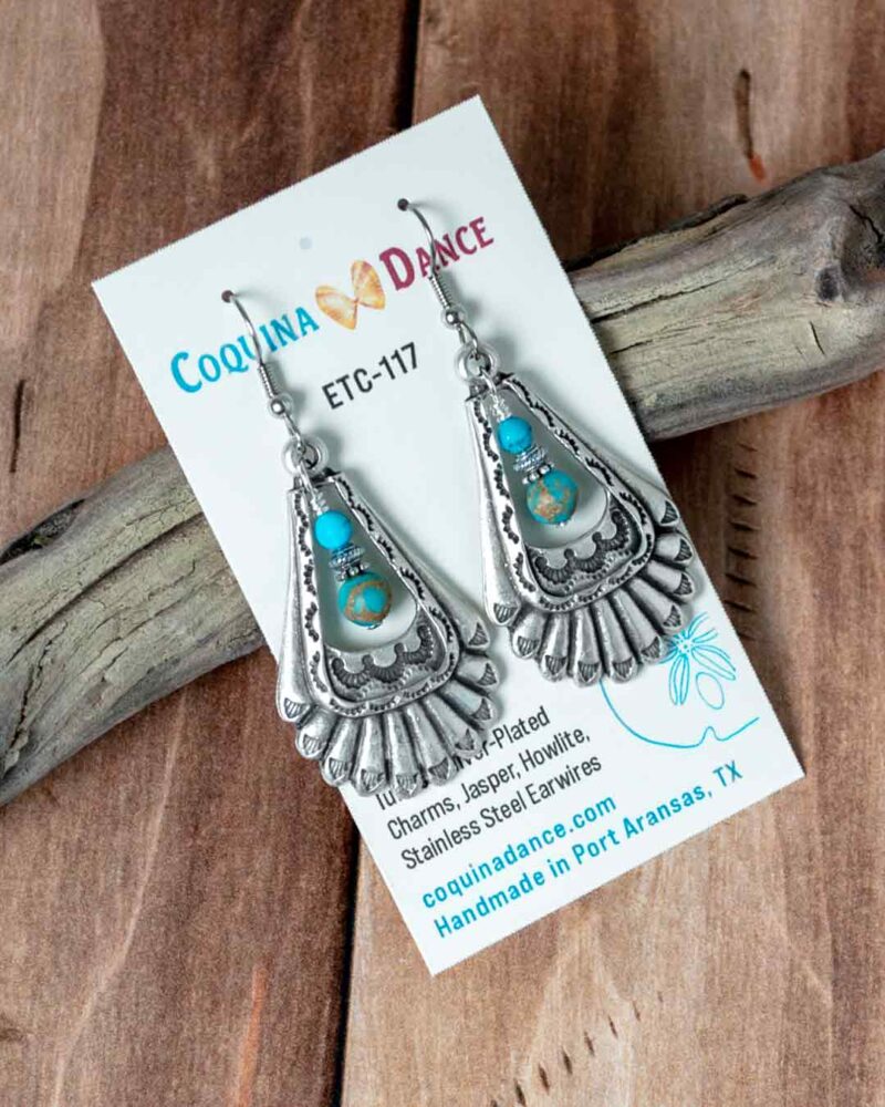 Earrings displayed on earring card.