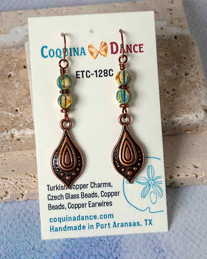 Earrings displayed on earring card.