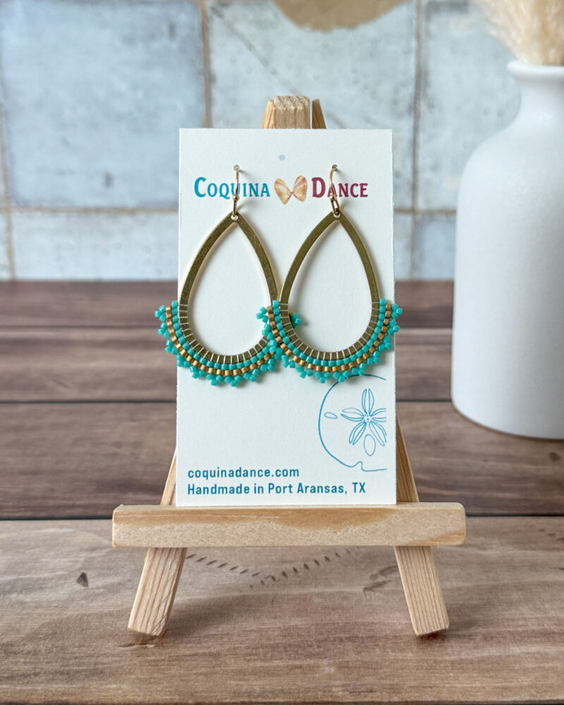 Tidekissed Beaded Brass Earrings